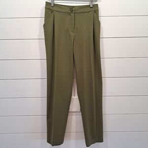 Plenty Monk & Lou Livia Olive Green Classic Minimalist Office Trousers Womens 6